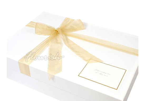 Boîte de cadeau d'emballage de robe de mariage de vêtements de bébé de papier d'art polychrome avec le ruban
