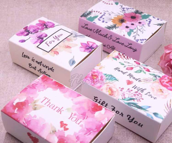 Belle boîte de cupcake de papier d'art d'impression de fleuriste