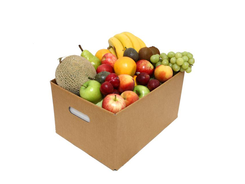 Logo personnalisé en papier ondulé imprimant une boîte d'emballage de légumes frais