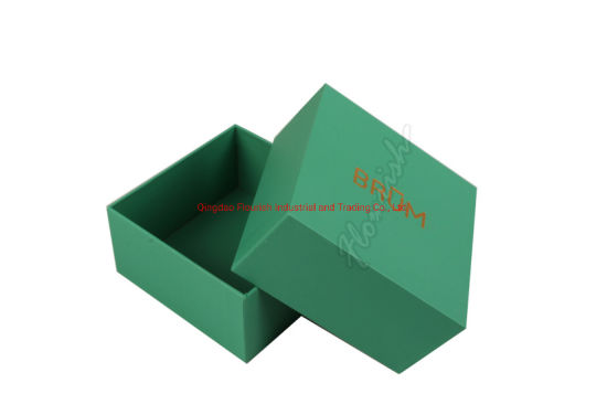 Boîte d'emballage de chocolat de bijoux de carton de papier d'art de couleur verte