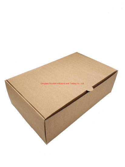 Boîte à colis de papier kraft blanc et brun pliable imprimée par logo fait sur commande de prix de détail
