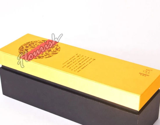Boîte-cadeau de papier d'art de fantaisie de couleur d'or de luxe de logo personnalisé