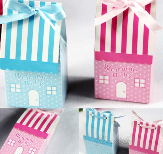 Boîte de présentation de bonbons en papier d'art en forme de belle maison