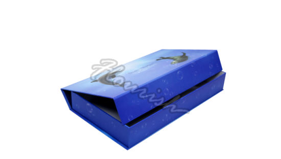 Boîte de parfum en carton carré bleu élégant promotionnel