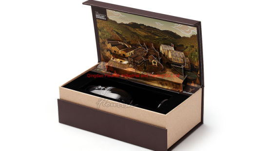 Boîte-cadeau forte de cadeau de thé de vin de carton de logo fait sur commande avec la fermeture magnétique