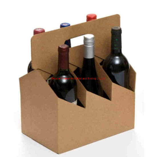 Nouveautés Boîte de panier d'emballage de bouteille de vin en papier ondulé