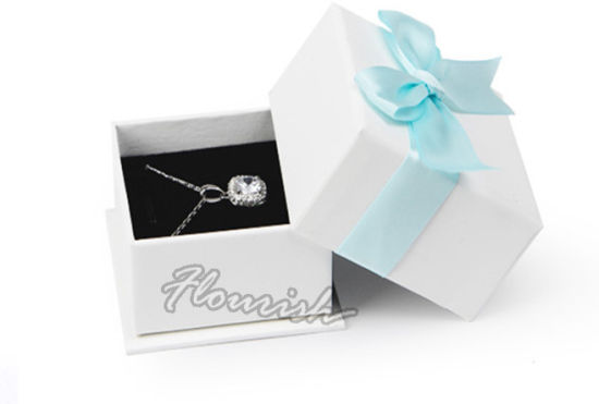 Bijoux élégants bague boucle d'oreille collier emballage boîte de papier avec couvercle et bowknot
