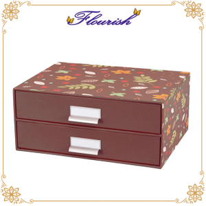 Boîte de tiroir de stockage de bijoux en carton à deux couches