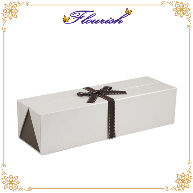 Boîte pliante de cadeau surprise d'anniversaire en papier couché blanc