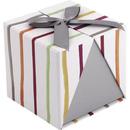 Boîte pliante de cadeau surprise d'anniversaire en papier couché blanc