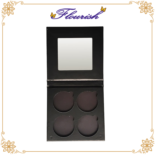 Boîte de miroir de maquillage de fard à paupières en carton gris foncé