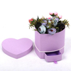 Boîte d'emballage de cadeau de fleur de papier de carton de forme de coeur pour l'emballage Rose