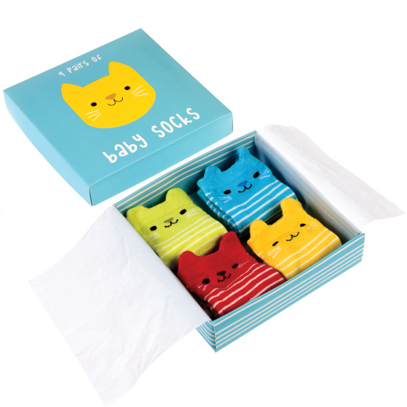 Boîte de gants et chaussettes de bébé en carton rose carré personnalisé