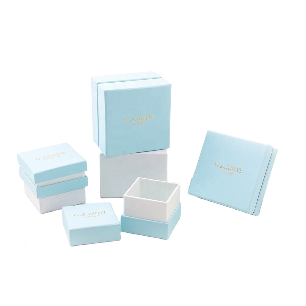 Couvercle de logo personnalisé de luxe et boîte à bijoux d'emballage en papier de boîte de base