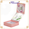 Boîte rose de maquillage pliable en carton rigide avec miroir