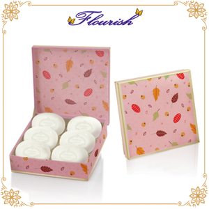 Belle boîte de cadeau de savon de douche de bébé de carton rose d'estampillage d'or