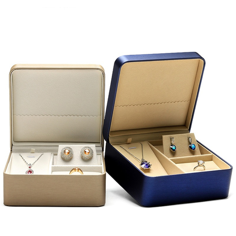 Boîte à bijoux en cuir PU de luxe haut de gamme